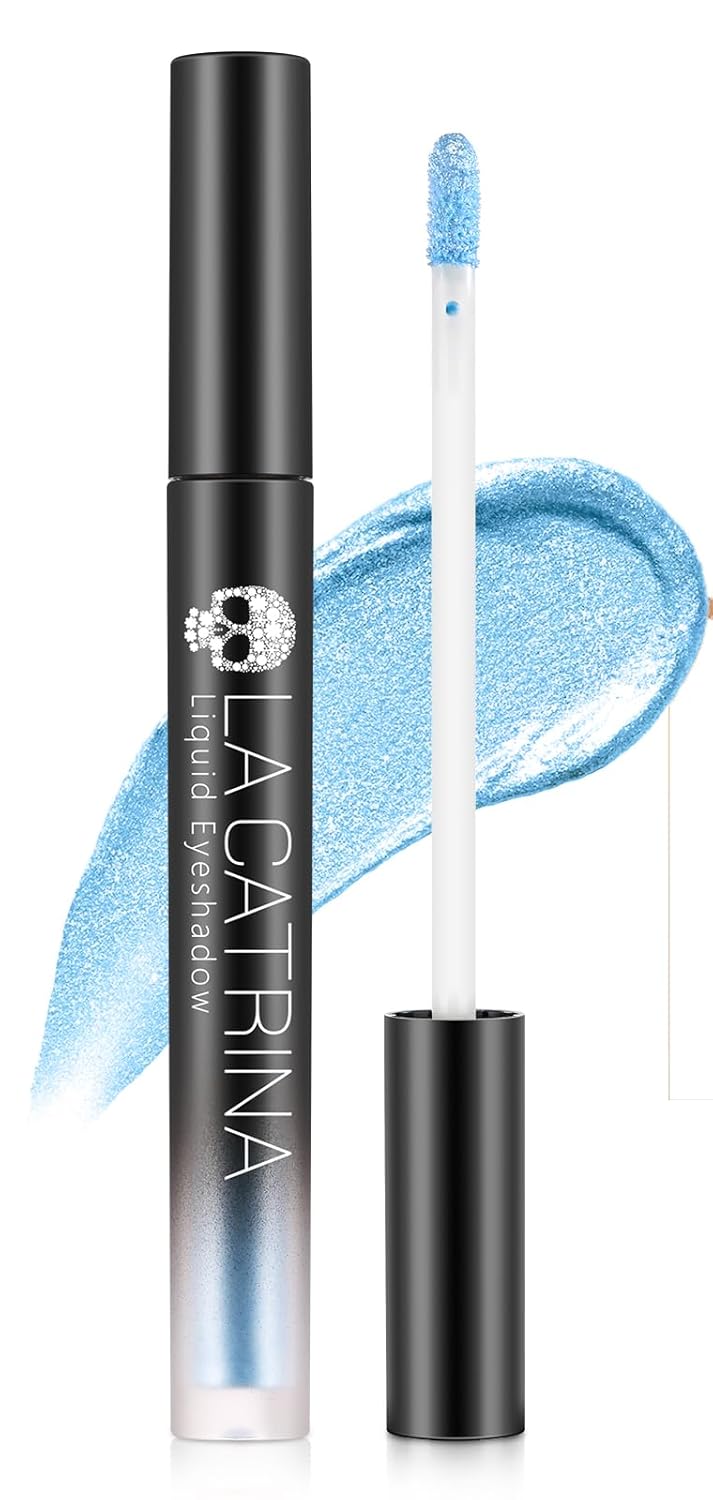 Liquid Shimmer Eyeshadow, Blue Liquid Eye Shadow for Sensitive eyes, Metallic Multi-Dimensional Finish for Fresh Eye Looks One-Swipe Coverage Eyeliner for Women & Girls Eye Brightening Flash Makeup