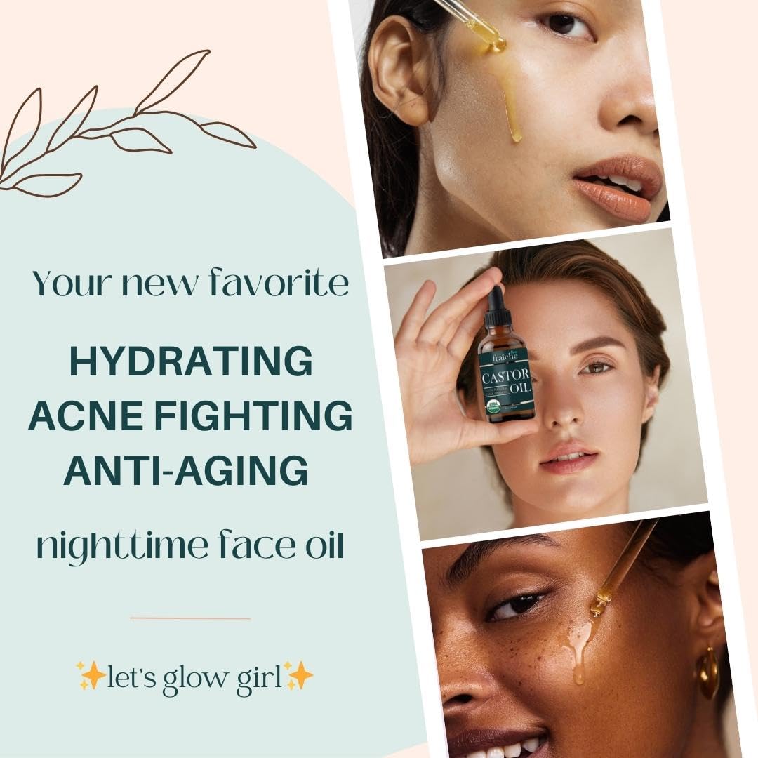 Live Fraiche Organic Castor Oil for Face (2oz) + FREE Filled Mascara Tube, 100% Pure USDA Eyebrow Eyelash Growth Serum, Cold Pressed, Hexane Free Hair Lash Serum - Image 7