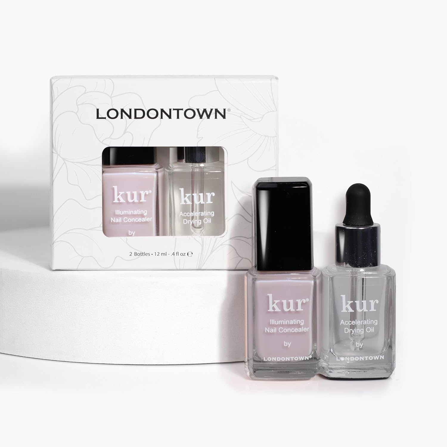 LONDONTOWN Perfect In A Pinch - Pink Nail Concealer and Accelerating Drying Oil Nail Polish Manicure Set, .40fl oz - Image 2