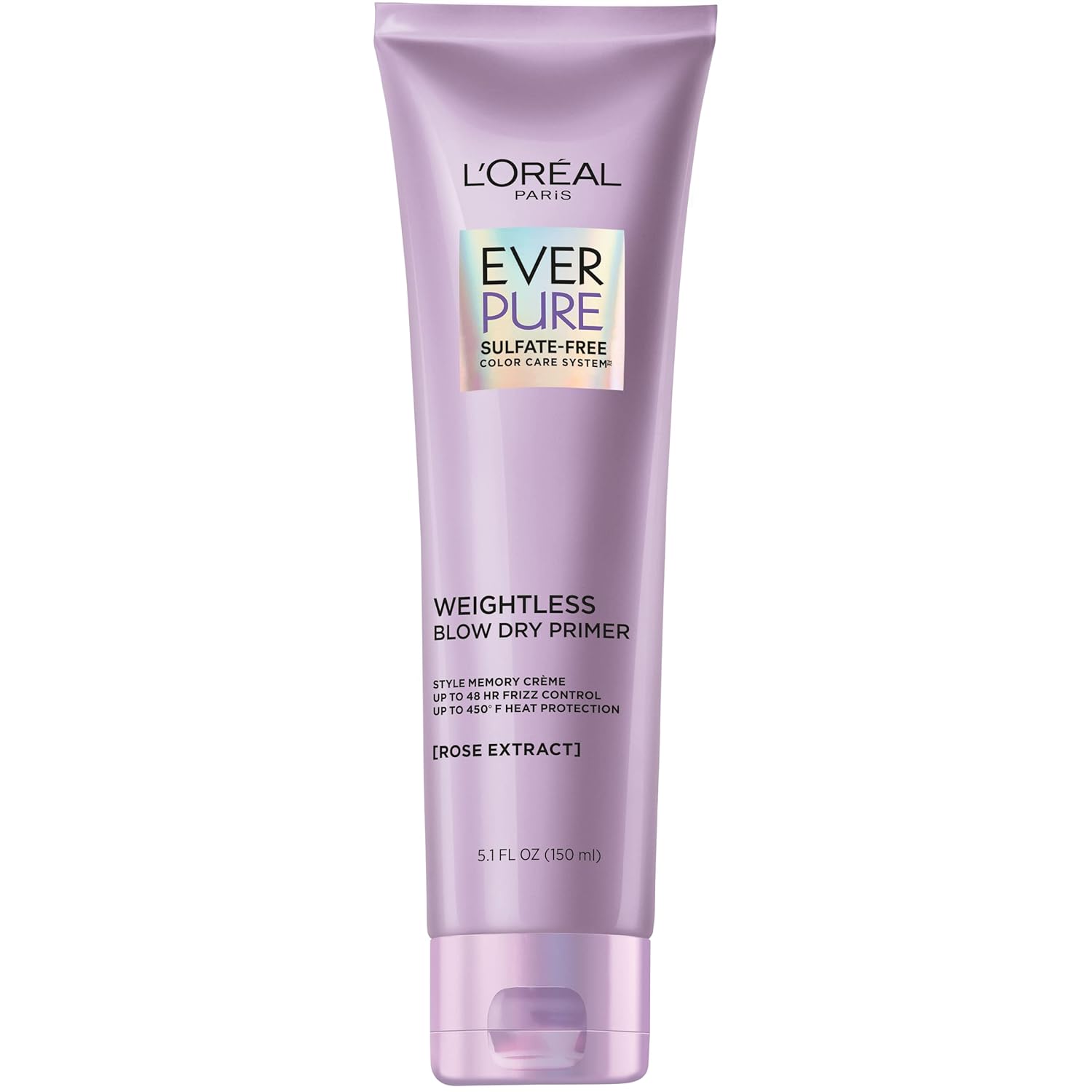 L'Oreal Paris Blow Dry Primer for 48 HR Frizz Control, Sulfate Free, EverPure 5.1 fl oz