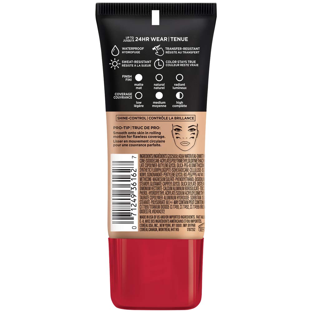 L'Oreal Paris Cosmetics Makeup Infallible Pro-Matte Liquid Longwear Foundation, Ivory Beige, 1 fl oz - Image 2