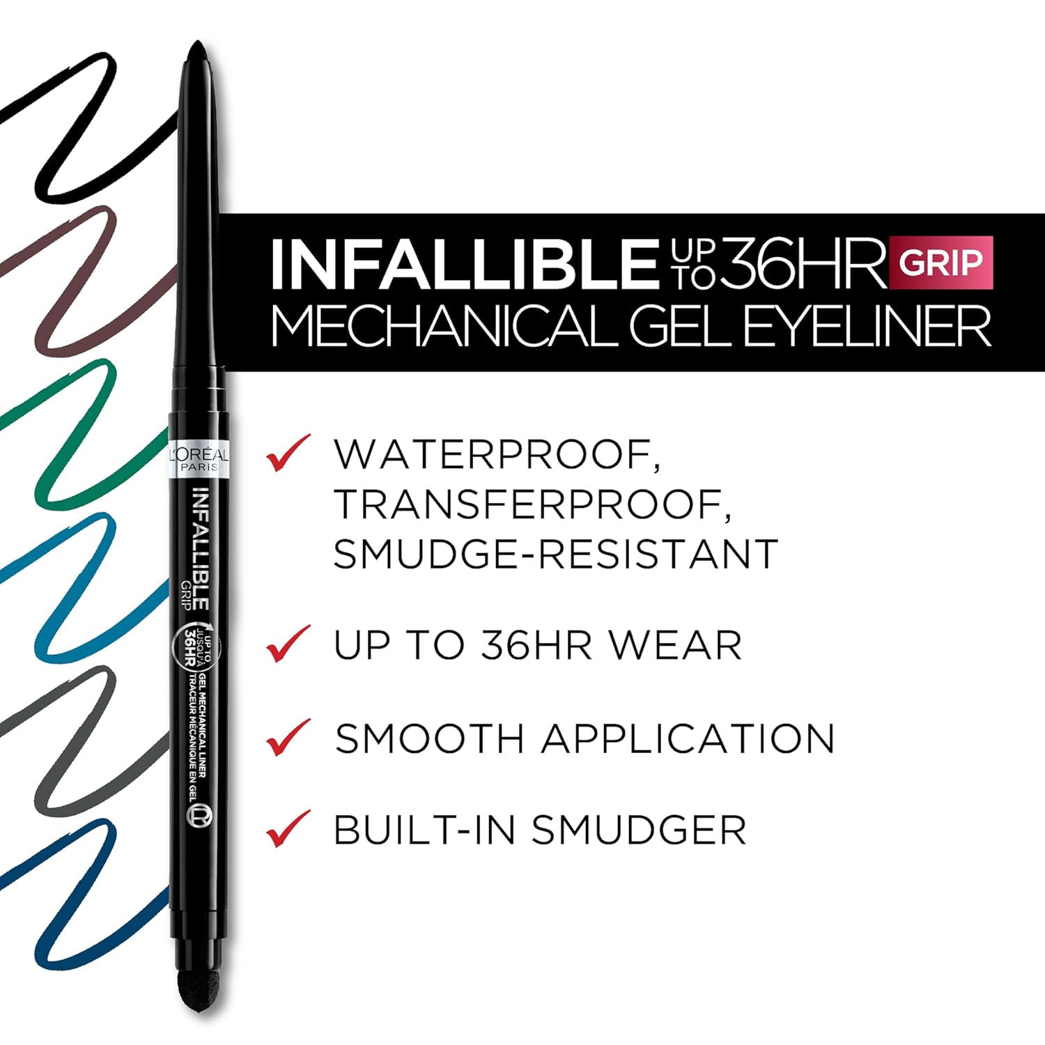 L'Oreal Paris Infallible Grip Mechanical Gel Eyeliner Pencil, Smudge-Resistant, Waterproof Eye Makeup with Up to 36HR Wear, Bright Nude, 0.01 Oz - Image 7