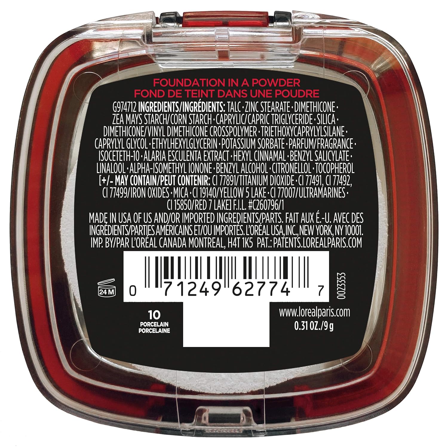 L'Oreal Paris Makeup Infallible Fresh Wear Foundation in a Powder, Up to 24H Wear, Waterproof, Porcelain, 0.31 oz. - Image 2