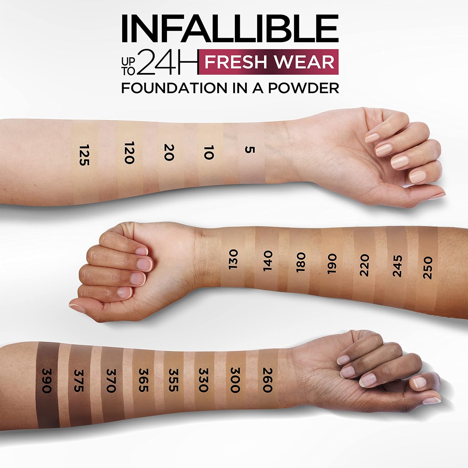 L'Oreal Paris Makeup Infallible Fresh Wear Foundation in a Powder, Up to 24H Wear, Waterproof, Sand, 0.31 oz. - Image 9