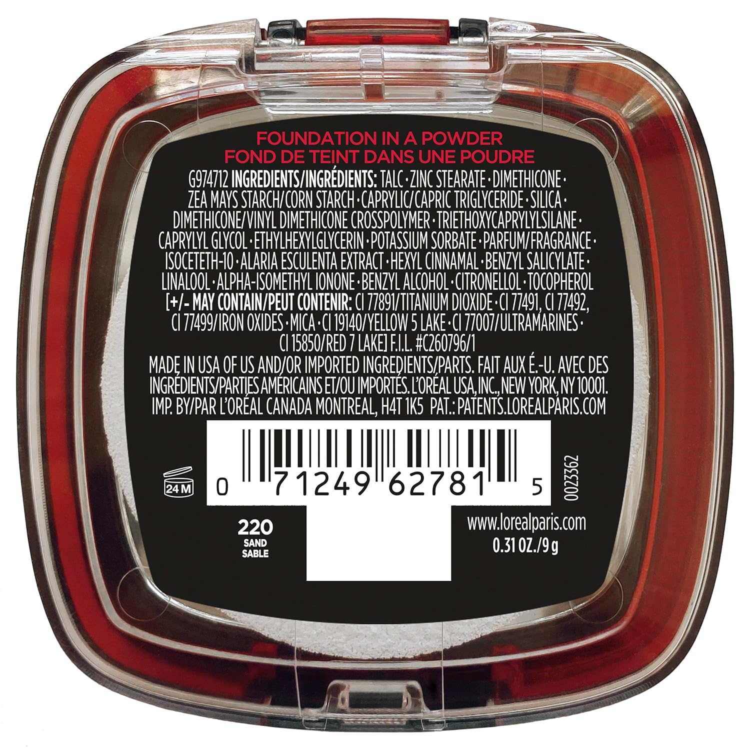 L'Oreal Paris Makeup Infallible Fresh Wear Foundation in a Powder, Up to 24H Wear, Waterproof, Sand, 0.31 oz. - Image 2