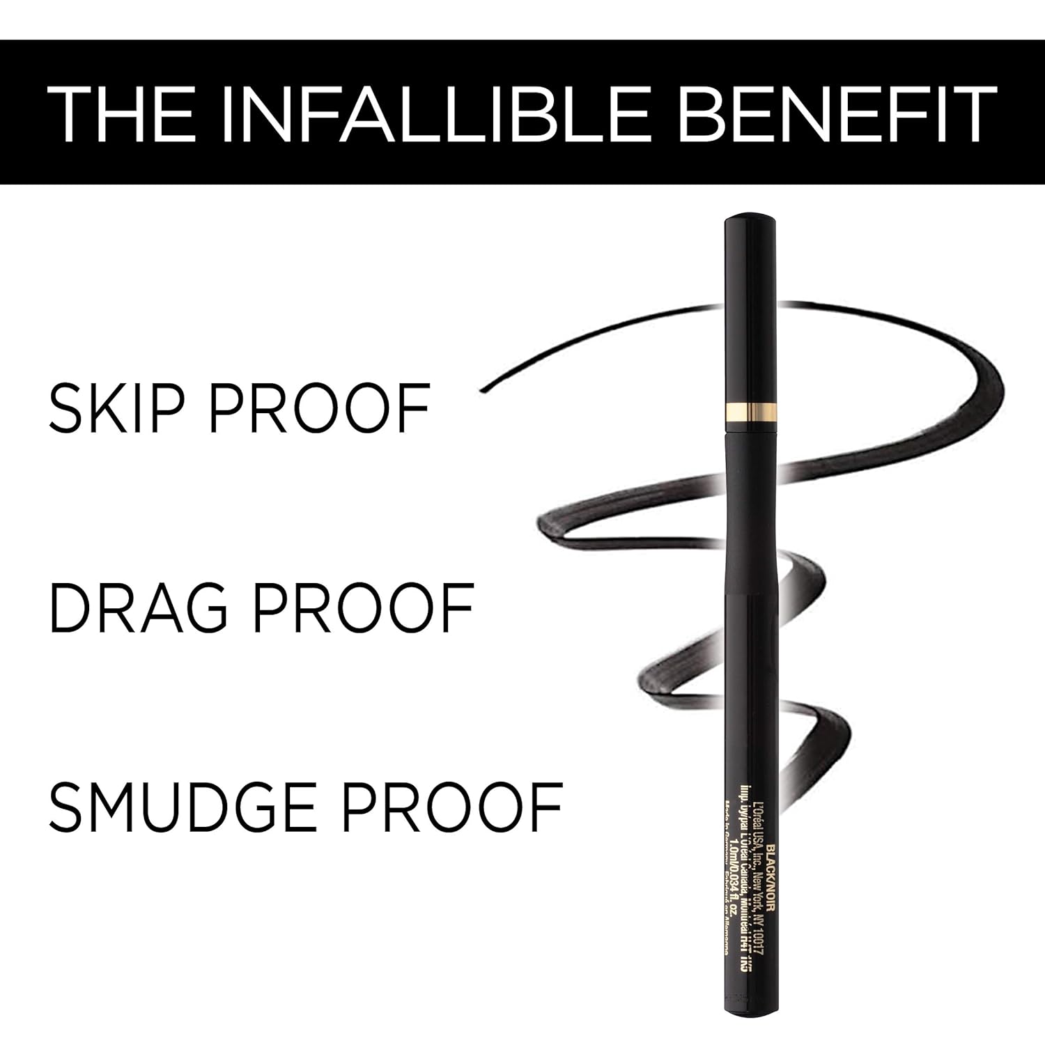 L'Oreal Paris Makeup Infallible Super Slim Long-Lasting Liquid Eyeliner, Ultra-Fine Felt Tip, Quick Drying Formula, Glides on Smoothly, Brown, 0.03 fl oz., 1 Count - Image 4