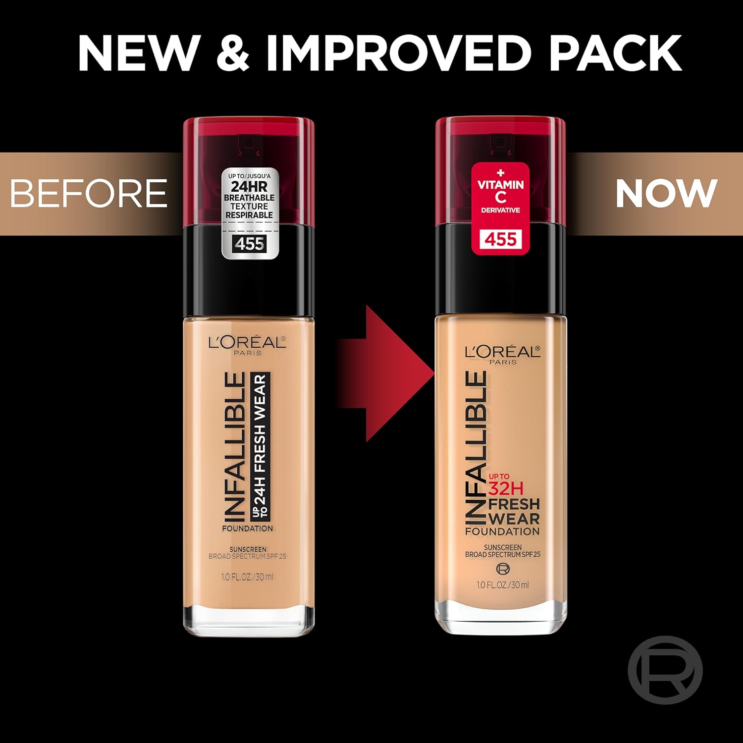 L'Oreal Paris Makeup Infallible Up to 32 Hour Fresh Wear Lightweight Foundation, 410 Ivory, 1 Fl Oz, Packaging May Vary - Image 2