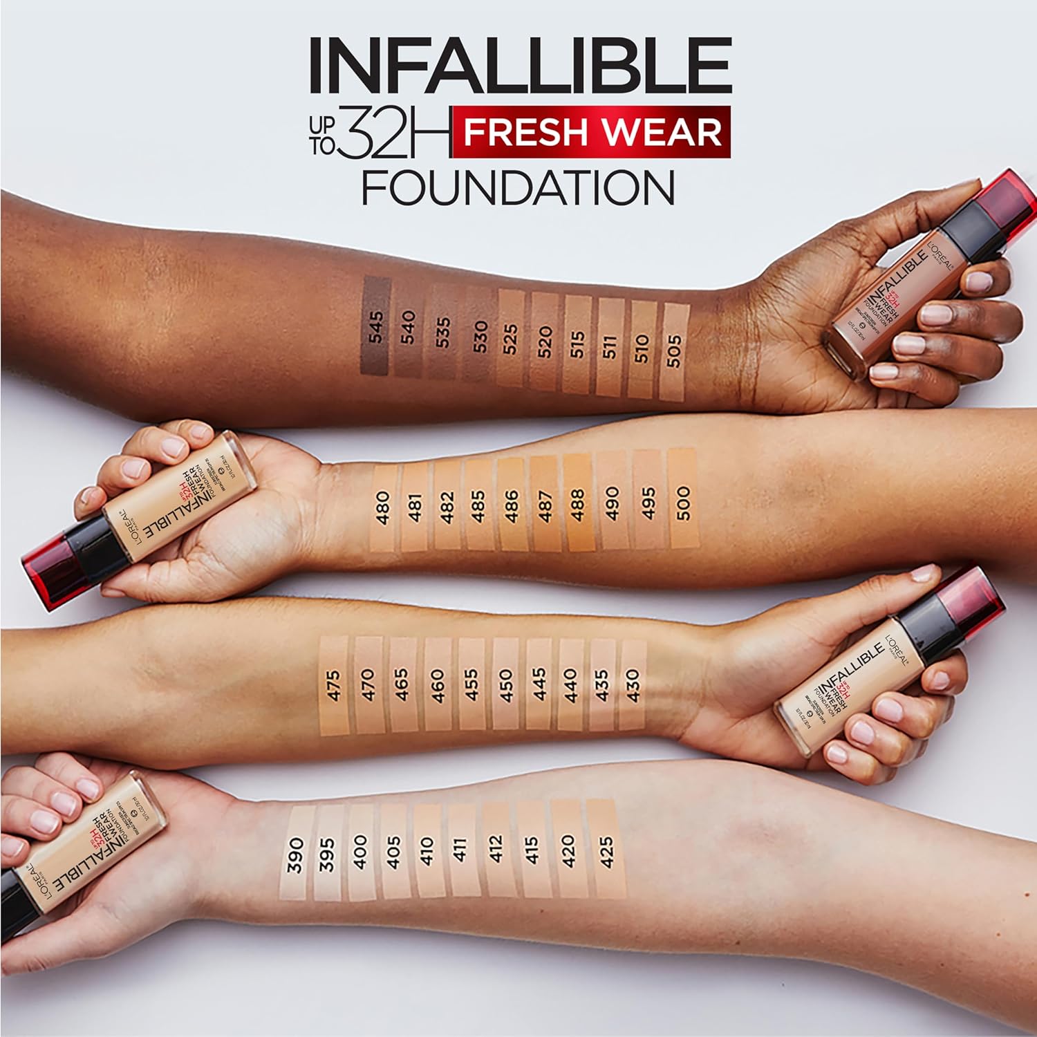 L'Oreal Paris Makeup Infallible Up to 32 Hour Fresh Wear Lightweight Foundation, 430 Ivory Buff, 1 Fl Oz, Packaging May Vary - Image 5