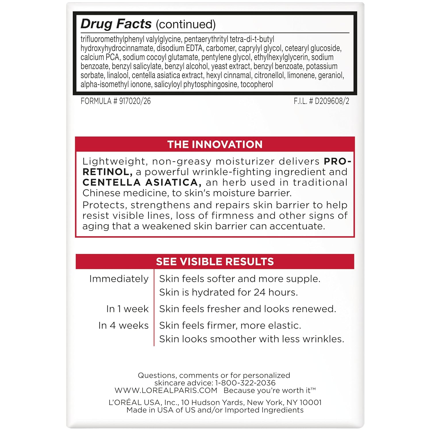 L'Oréal Paris Revitalift Anti-Wrinkle and Firming Face Moisturizer with SPF 25, Pro-Retinol and Centella Asiatica, Paraben Free, 1.7 oz (Packaging may vary) - Image 3