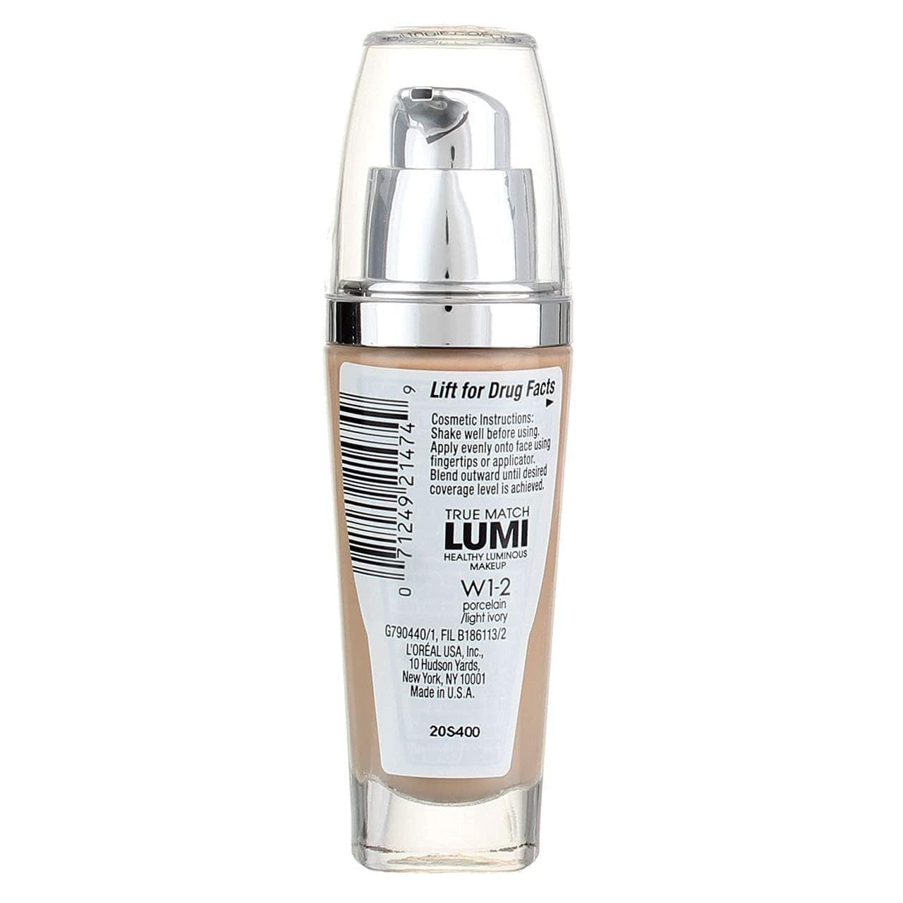 L'Oreal Paris True Match Lumi Healthy Luminous Makeup, W1-2 Porcelain Light Ivory, 1 fl; oz. - Image 5