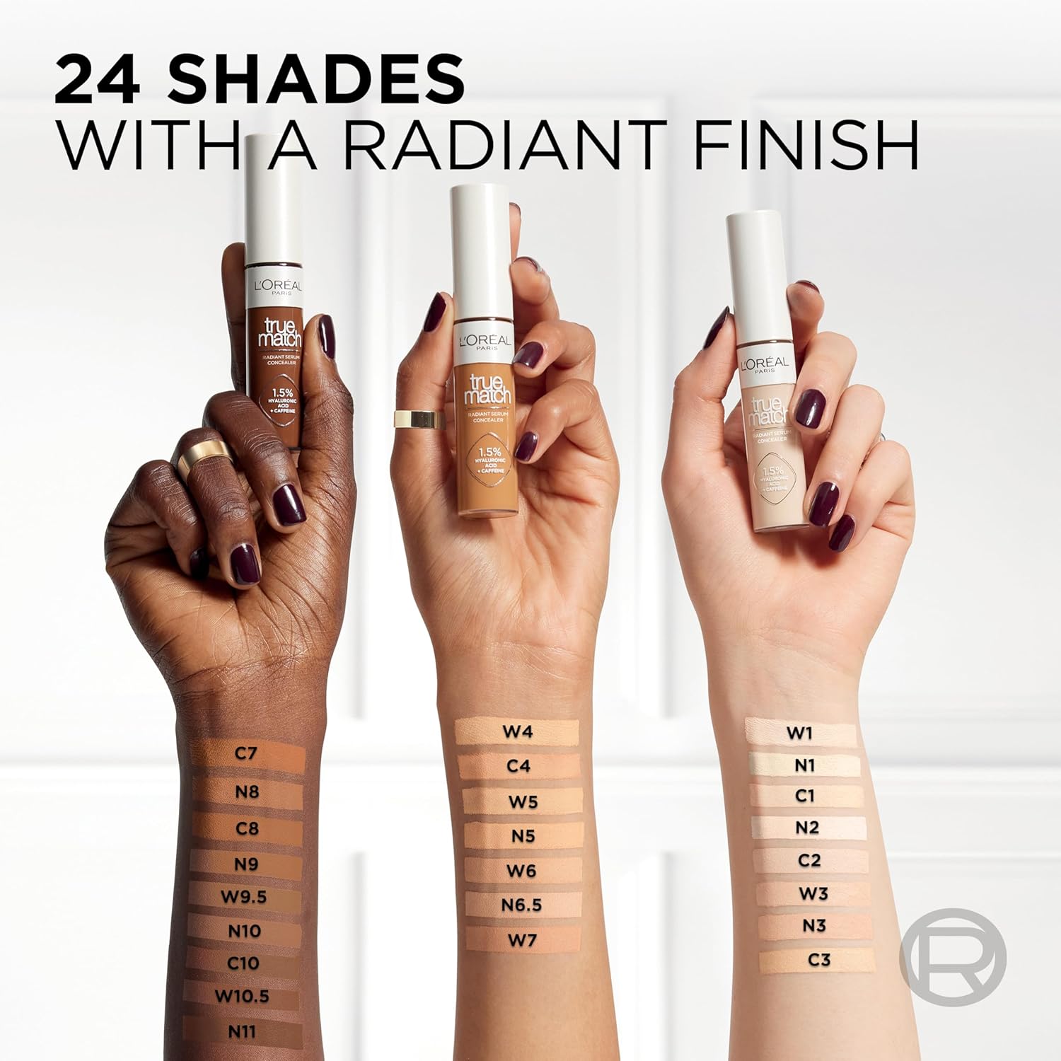 L'Oreal Paris True Match Radiant Serum Concealer, Brightening Under Eye Concealer Make Up with 1.5% Hyaluronic Acid and Caffeine, N2, 0.33 Oz - Image 4