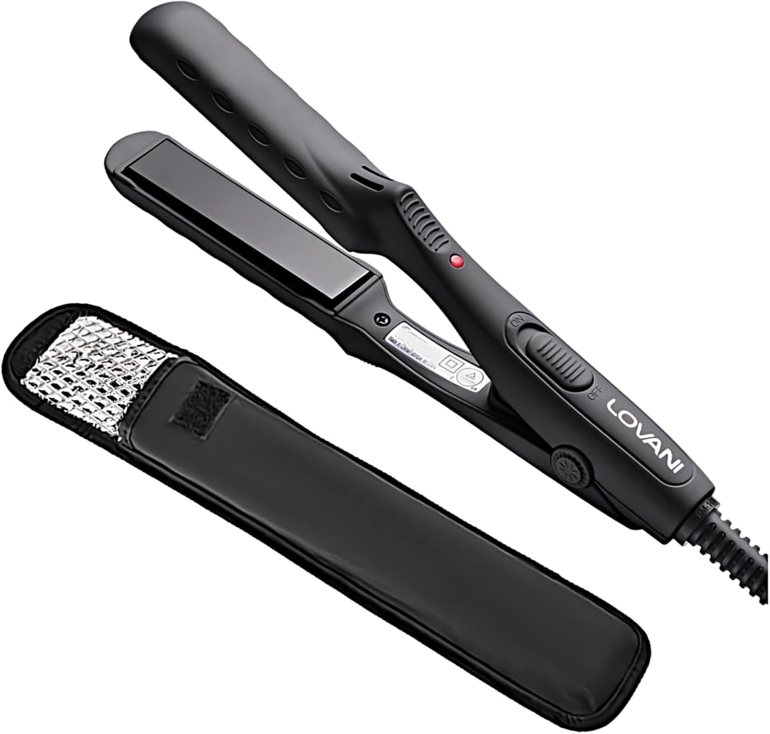 LOVANI Mini Flat Iron, Tourmaline Ceramic Small Hair Straightener, Dual Voltage Travel Hair Iron for Worldwide Use, Portable Mini Straightener with Insulated Bag