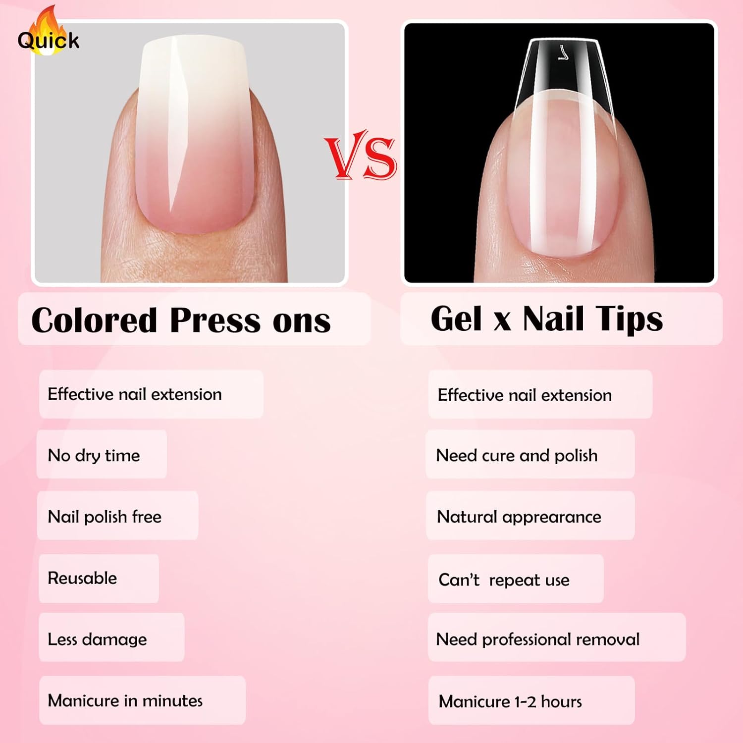 LoveOurhome 144pc Ombre Square Press on Nails Medium Fake Nails with Glue Tabs, Glue on Nails Square Ombre Nails Press on Nails Medium False Acrylic Nail Artificial Fingernails Women Stick on Nails - Image 7