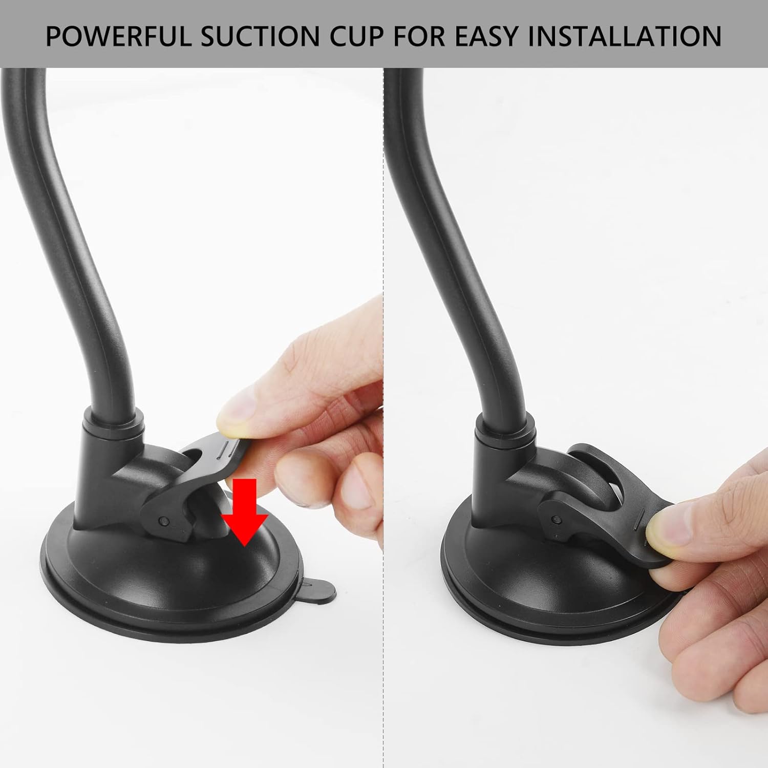 LUEXBOX Adjustable Hair Dryer Holder Stand, 360 Degree Rotation Blow Dryer Bracket with Positionable Arm and Suction Cup, Hands Free Hair Dryer Holder for Mirror and Ceramic Tile (Black 1Pack) - Image 4