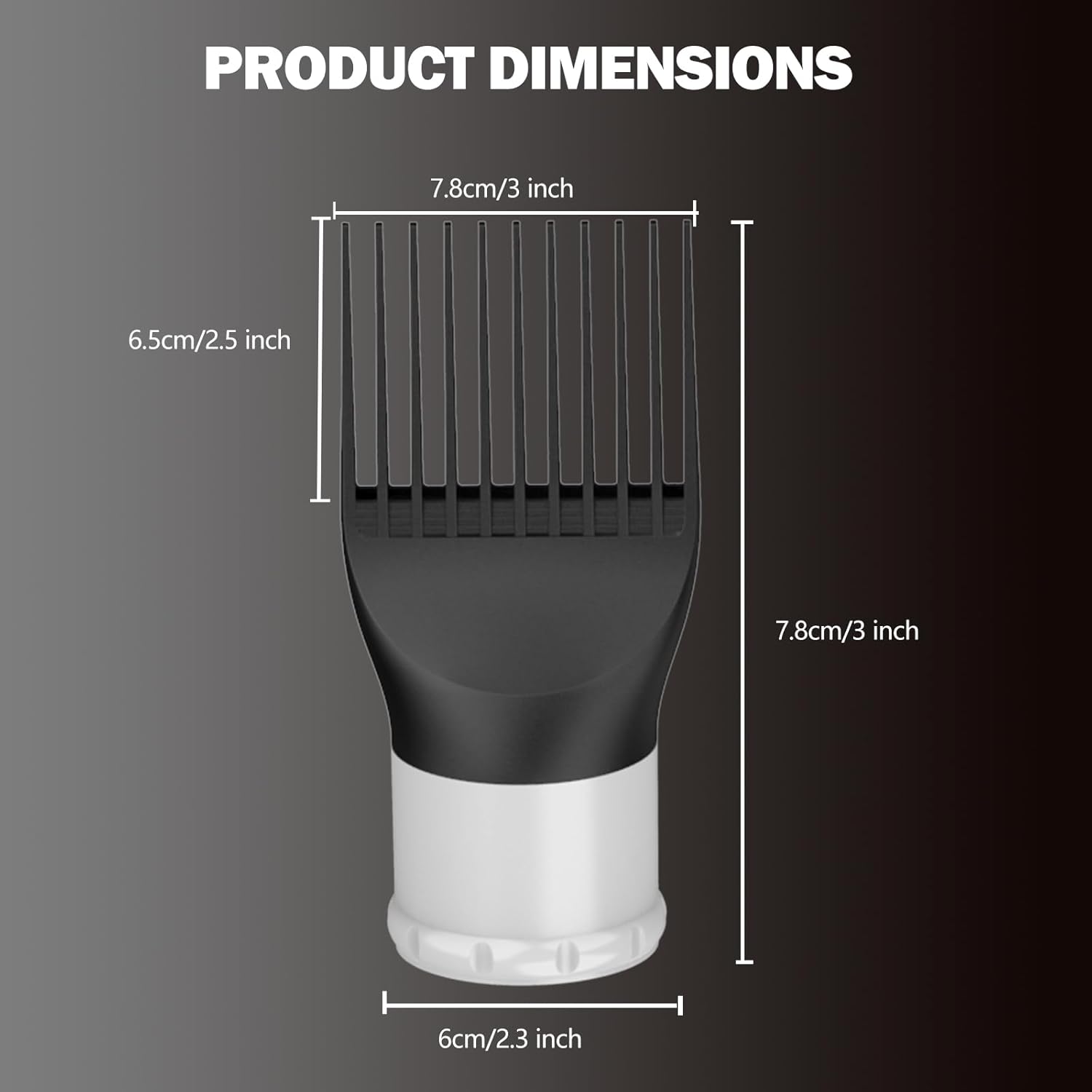 LURA Blow Dryer Comb Attachment,Blow Dryer Attachment for Hair Dryer Nozzles from 1.7 to 2.1,Hair Dryer Comb Attachment for Black Hair,Hair Straightening Pic Attachment - Image 5