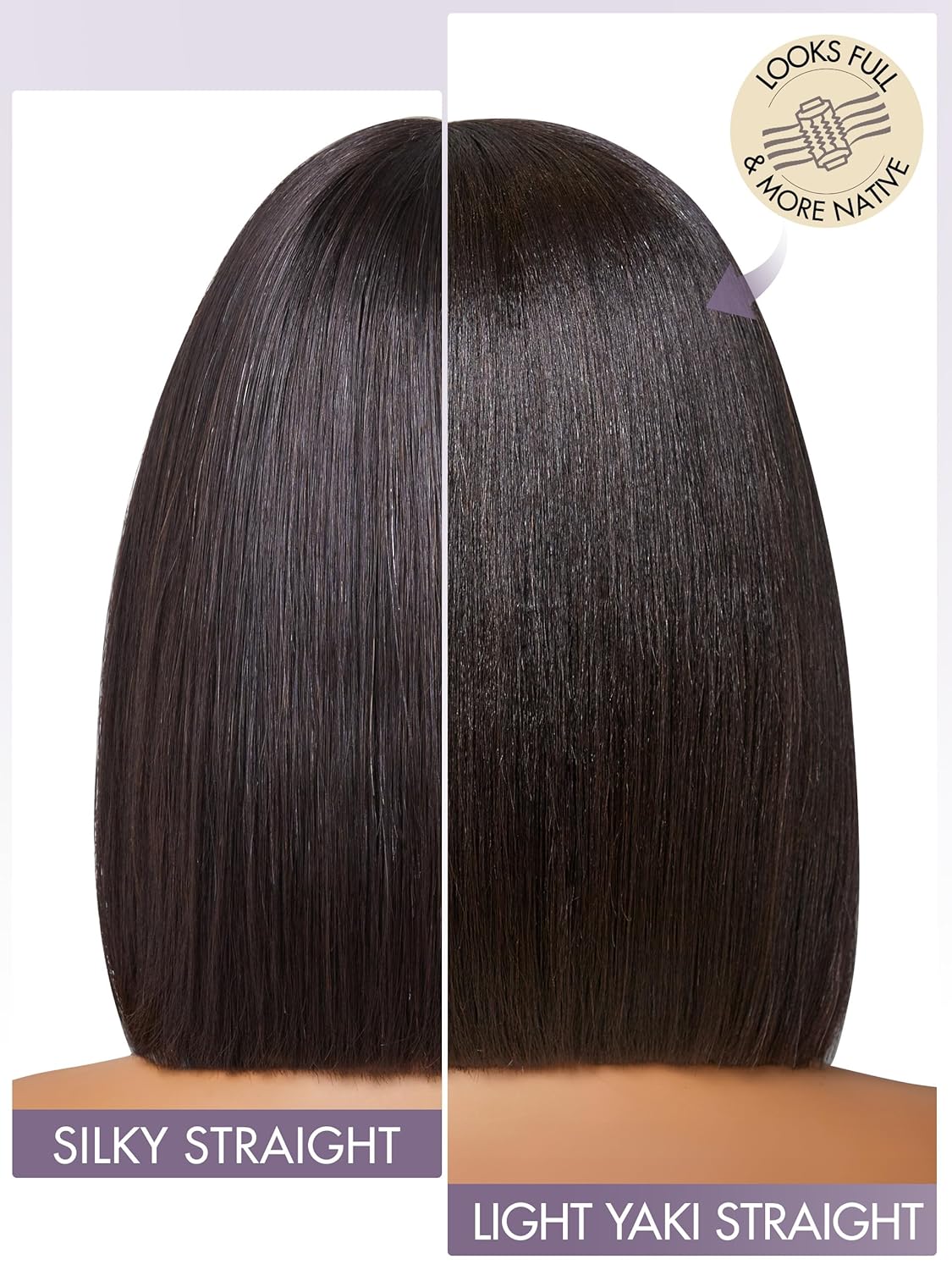 LUVME HAIR 10 Inch Light Yaki Straight Bob Wig with Bangs Human Hair Realistic HD Lace Short Black Bob Wigs, Ready to Go Blunt Cut Bob Wig Glueless 180 Density - Image 5