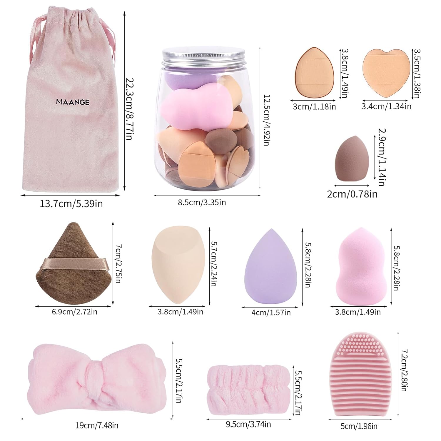 MAANGE Makeup Brush Set, 51 Pcs Makeup Tool Set Premium Synthetic Foundation Powder Concealers Eye shadows Blush Makeup Brushes (Pink) - Image 6