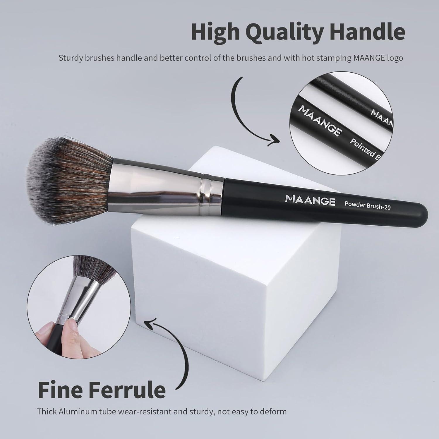 MAANGE Makeup Brushes 29 Pcs Makeup Kit, Premium Synthetic Foundation Powder Concealers Eye shadows Blush Brush Make up Brushes Set (Black, 29 Piece Set) - Image 5