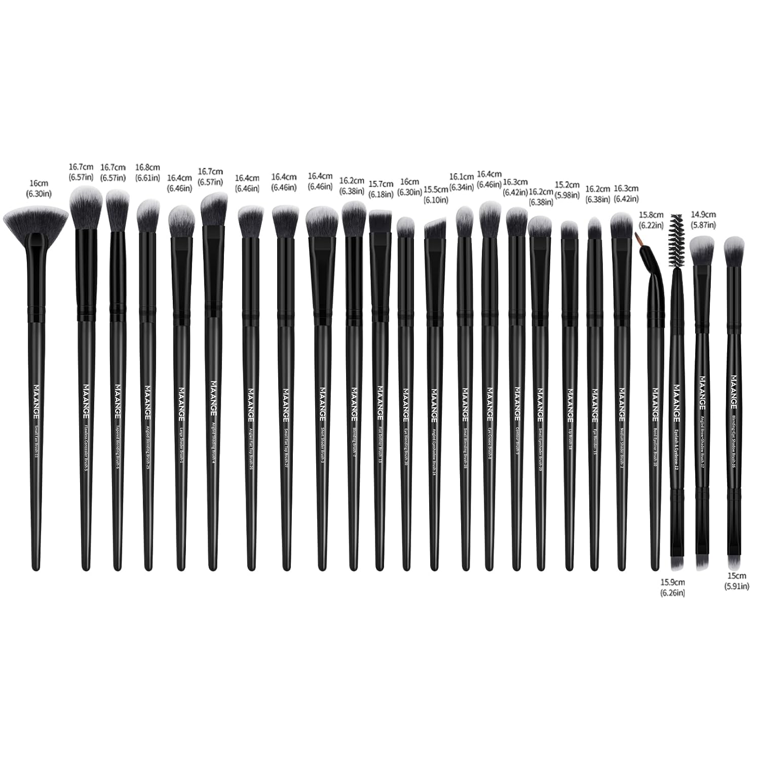 MAANGE Makeup Brushes, 41 Pcs Premium Synthetic Makeup Brush Set Contour Blush Concealers Eye Shadow Eyeliner Blending Make Up Brush Kit (Black, 41 Piece Set) - Image 5