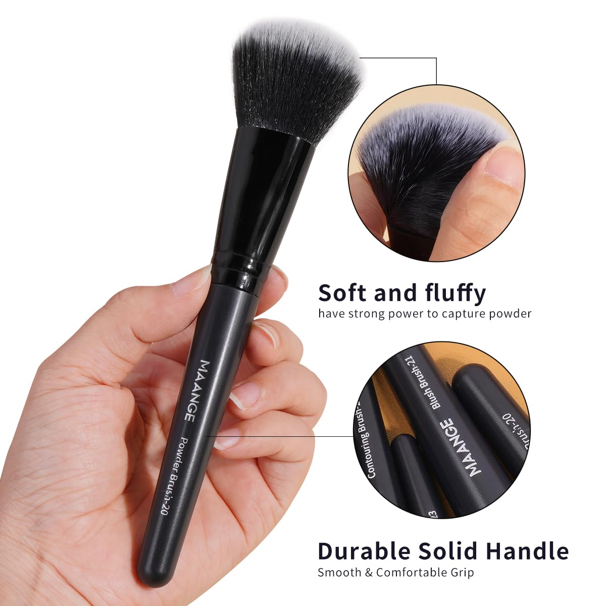 MAANGE Makeup Brushes 49 Pcs Makeup Kit, Multi-functional Makeup Tool Set with Makeup Brush Foundation Brush Make up Brushes Set (Black, 49 Piece Set) - Image 8