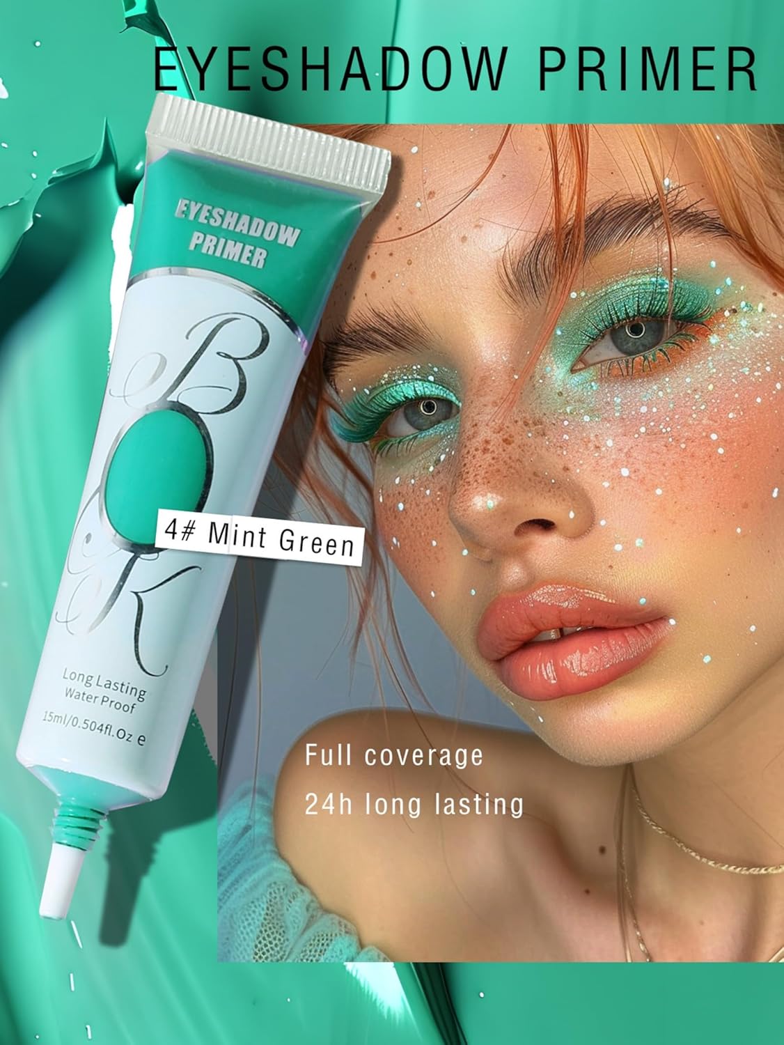 MAEPEOR 4 Mint Green Matte Eyeshadow Primer for Oily Lids Waterproof 0.5 oz - Image 2