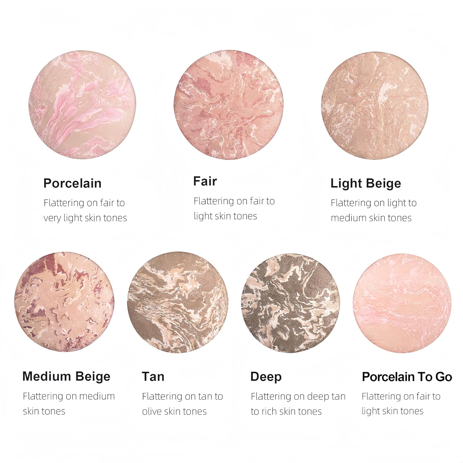 MAEPEOR Baked Setting Powder Brighten Color Correcting Powder Foundation Natural Smooth Lightweight Oil-Control Pressed Foundation (07 Porcelain To Go) - Image 3
