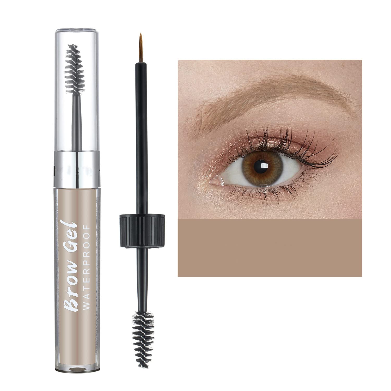 MAEPEOR Waterproof Eyebrow Gel 8 Colors Full-pigmented Long Lasting Liquid Brow Gel for Fuller & Defined Looking (#01 Warm Blonde）