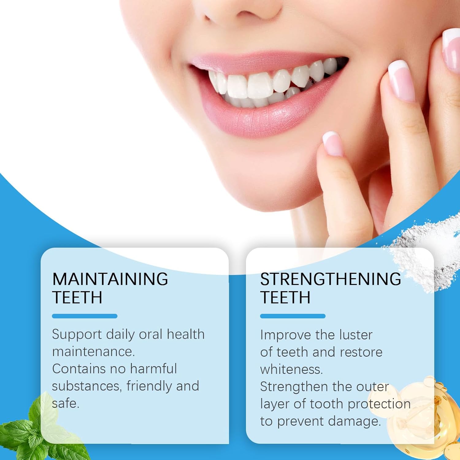 Magic Teeth Whitening Powder, Natural Teeth Whitener, Instant Stain Removal, No Sensitivity - Breath Enamel-Safe, Mint Flavor, 16 Ounce - Image 3