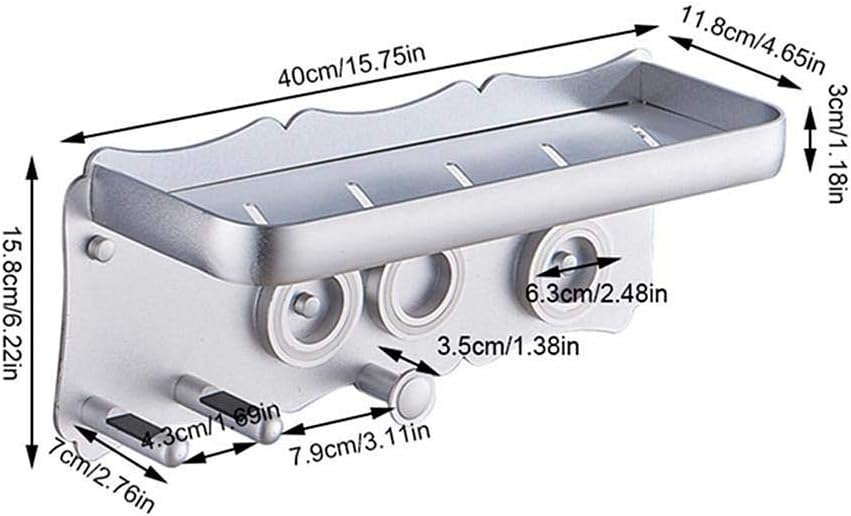 Magik Magnetic Supersonic Hair Dryer Accessories Metal Wall Mount Holder Hanger for Dyson and Other Hair Dryers Bathroom Toothbrush Makeup Cosmetic Shelf Rack Caddy Storage Organizer (Large, Silver) - Image 3