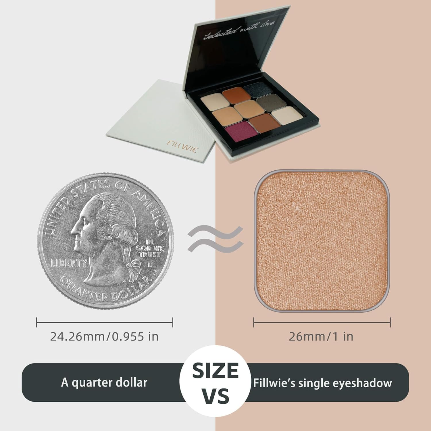 Magnetic single shimmer gold eyeshadow with metal pan, subtle shimmer orange eyeshadow refill pan, mini palette for empty magnetic palette (Ginger Gleam) - Image 6
