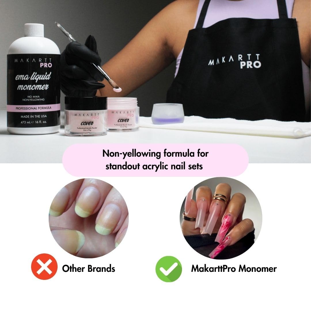 MakartPro Low Odor, MMA free, Non-Yellowing Professional Grade Formula, Beginner Tech Friendly - Essential Acrylic Nail Product for Nail Technicians (16 fl oz) - Image 6