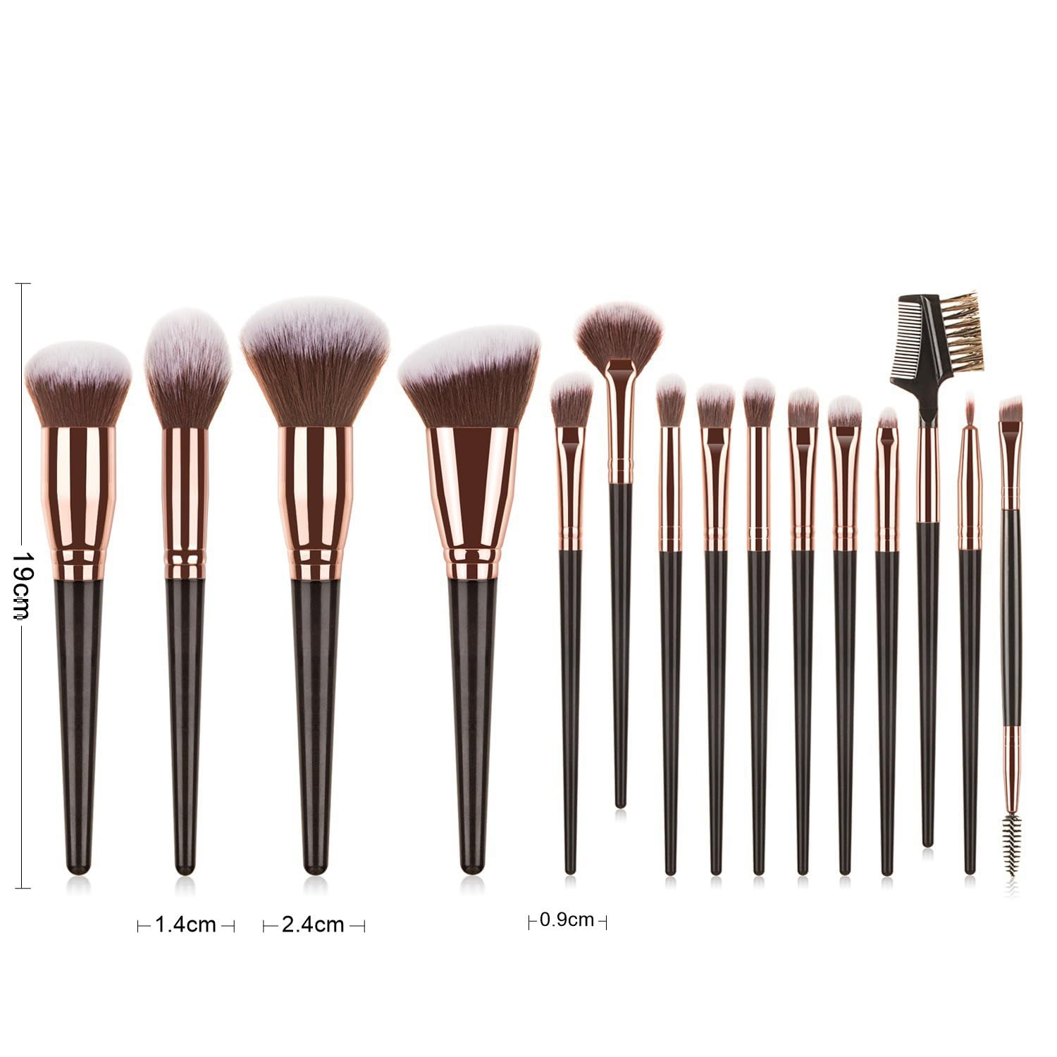 Makeup Brush 15Pcs Eye And Face Professional Makeup Brush Set, makeup brushes with lash comb, Makeup Brushes soft makeup brushes set, Eye Shadow Brush With Storage Bag and 5 beauty eggs - Image 7