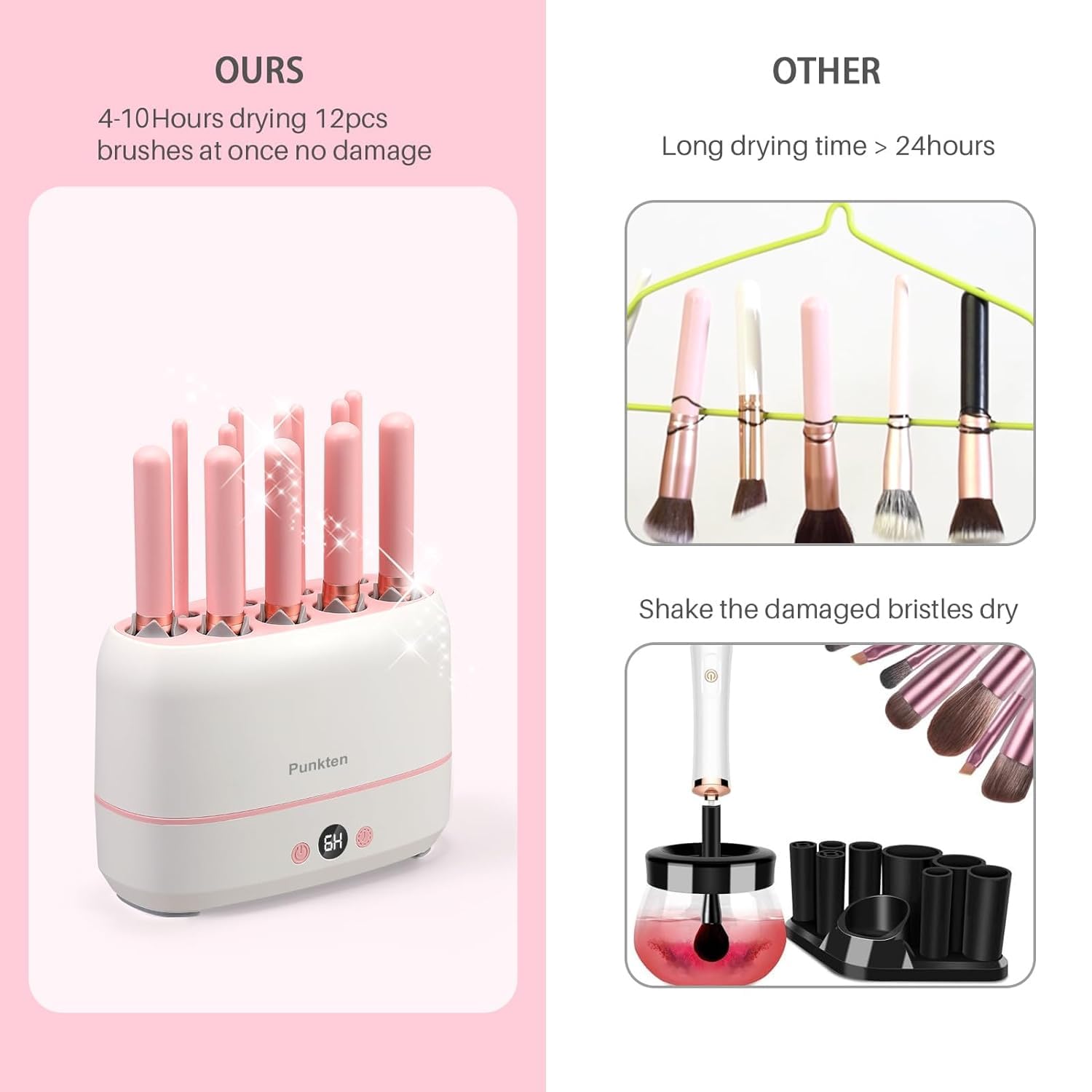 Makeup Brush Dryer Machine,Can Drying 12pcs Makeup Brushes,2pcs Sponges Or Powder Puff AT Once,Baked Slowly At Constant Temperature Without Hurting The Bristles,USB Charge(Type-C) - Image 2
