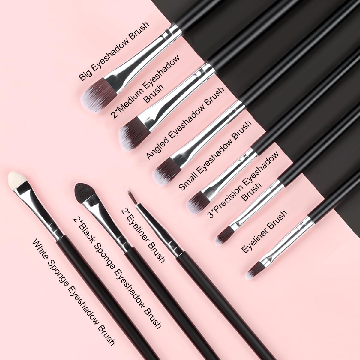 Makeup Brush Set, SOLVE 32 Pieces Professional Makeup Brushes Wooden Handle Cosmetics Brushes Foundation Concealer Powder Face Eye Make up Brushes Kit, Black - Image 6