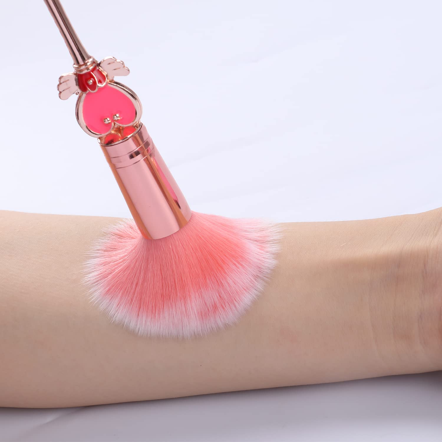 Makeup Brushed Set 8PCs Sailor Moon Magical Girl Golden Cosmetic Brush Tool Pink Eyeshadow Brushes Eyeliner Eyebrow Essential Cosmetic Brush Kits - Image 4