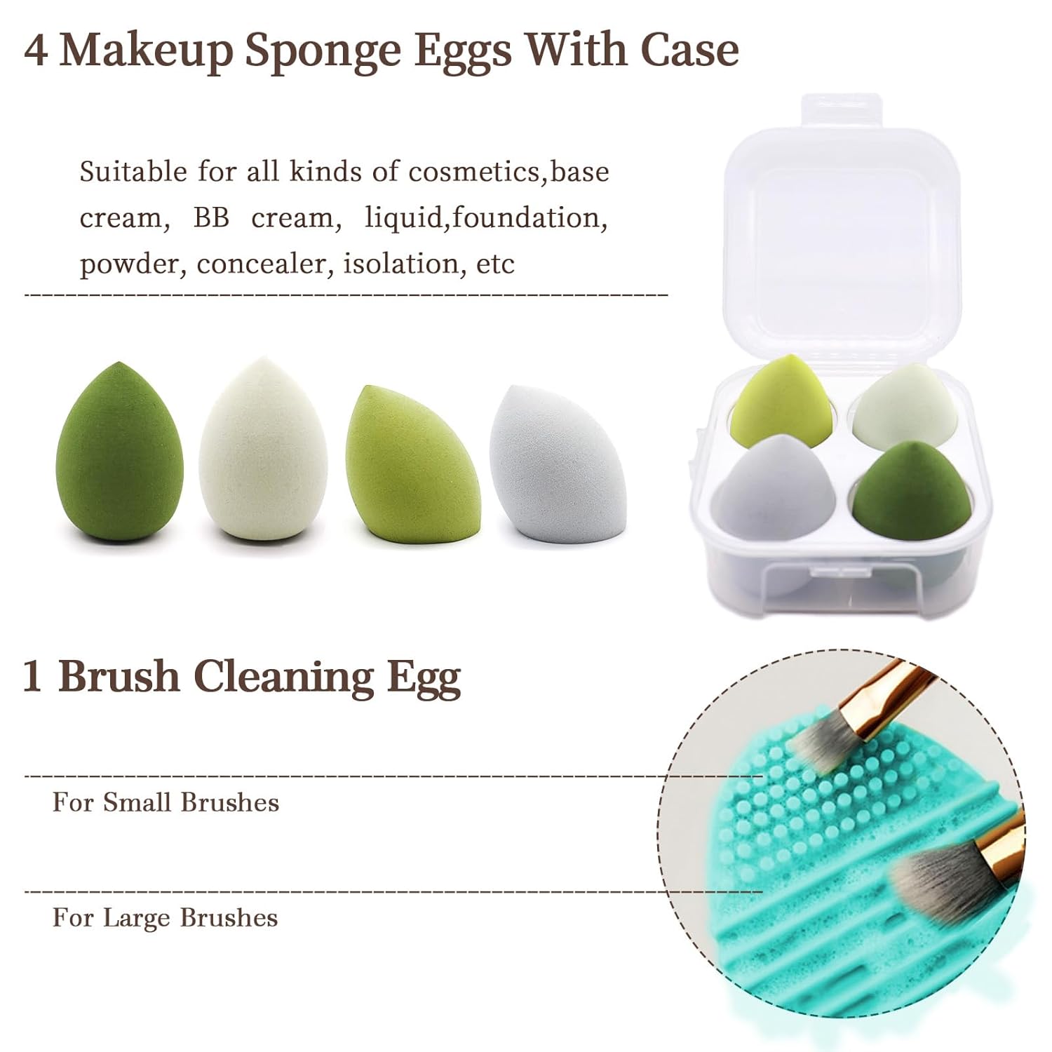 Makeup Brushes 22 Pcs Makeup Kit,Foundation Brush Eyeshadow Brush Make up Brushes Set (Green, 22 Piece Set Large) - Image 5