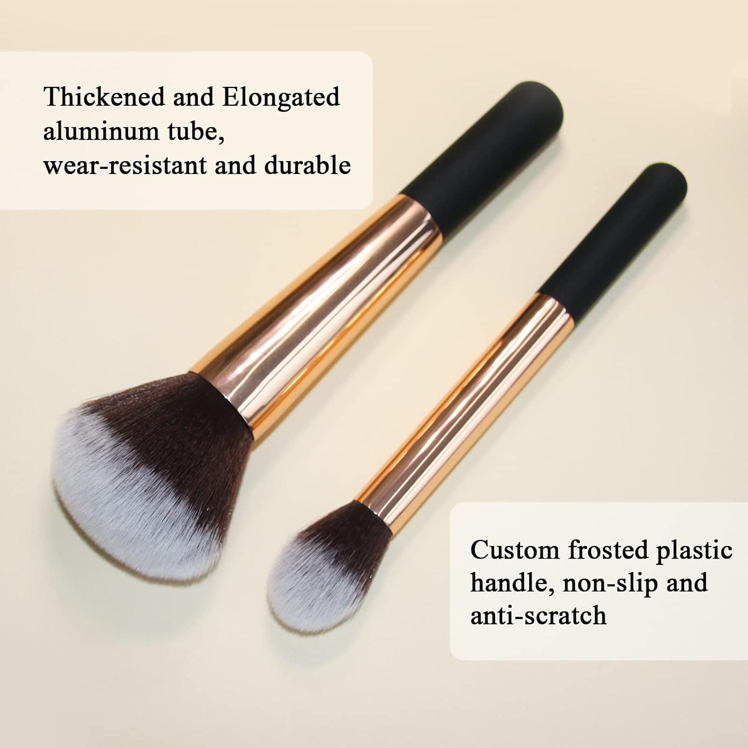 Makeup Brushes Banidy Powder Foundation Brush Flawless Powder Brush Set with Highlighter Brush Blush Brush with Wooden Handle Perfect for Blending, Buffing Liquid, Powder, Foundation, Cream, Concealer - Image 7