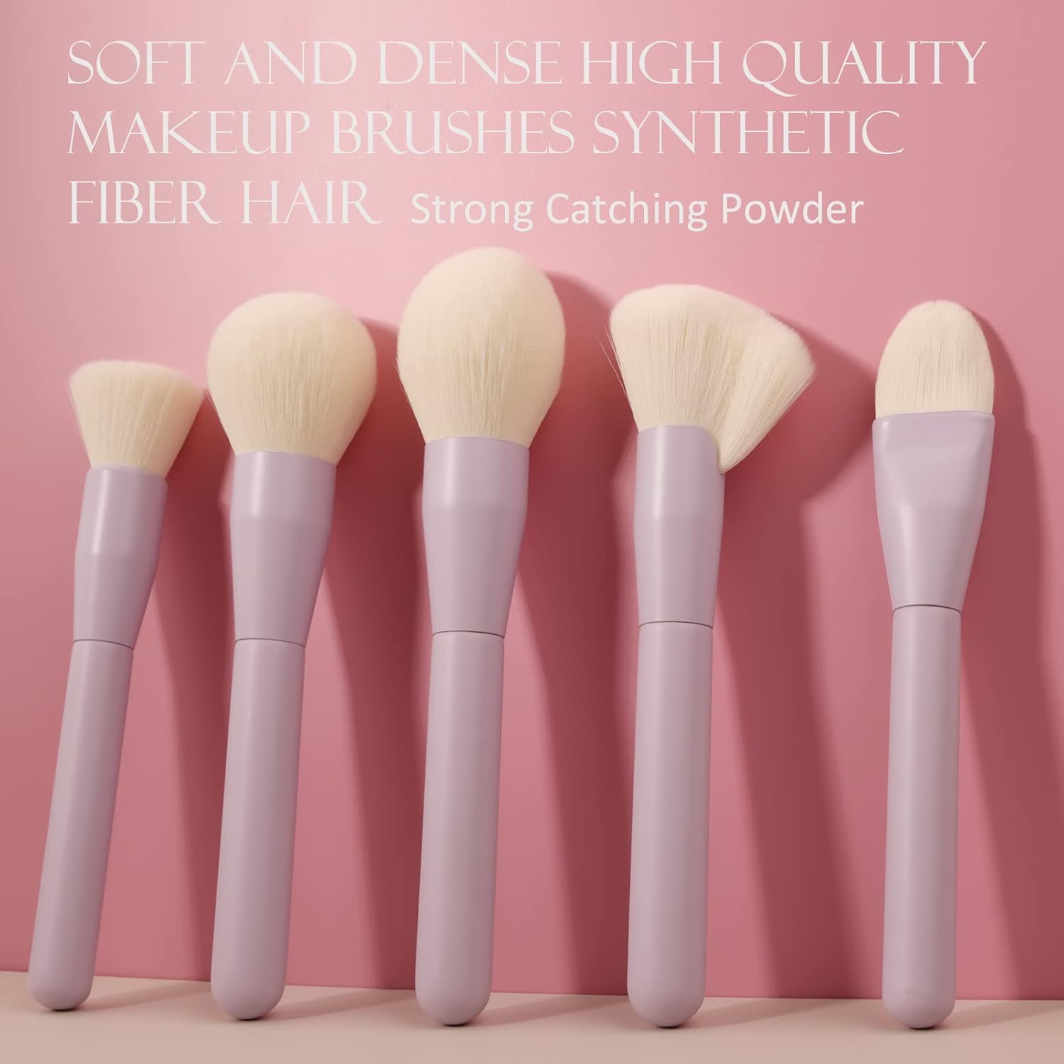 Makeup Brushes, Dpolla 15Pcs Complete Synthetic Makeup Brush Set with Professional Foundation Brushes Powder Concealers Eye shadows Blush Makeup Brush for Perfect Makeup (Purple) - Image 6