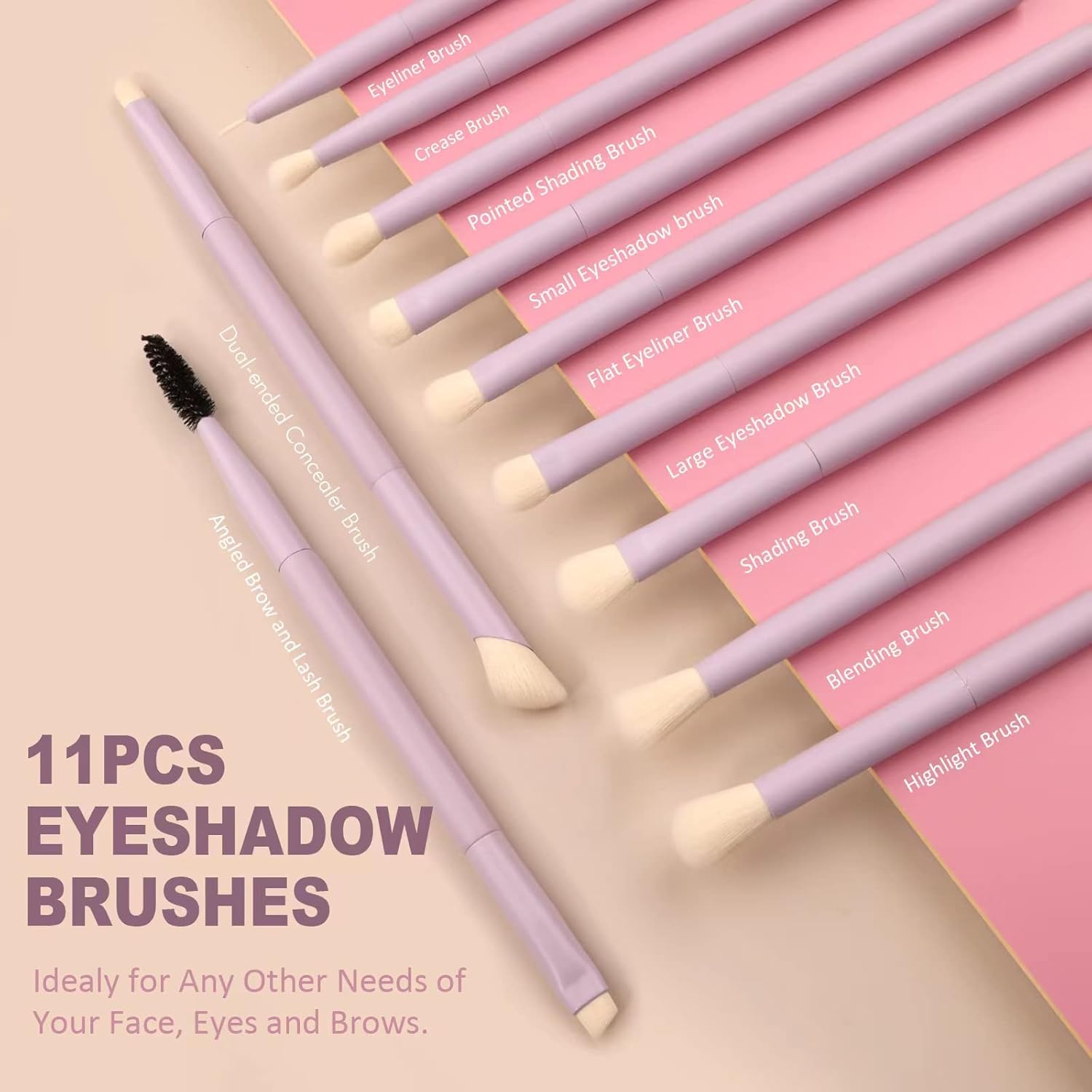 Makeup Brushes, Dpolla 15Pcs Complete Synthetic Makeup Brush Set with Professional Foundation Brushes Powder Concealers Eye shadows Blush Makeup Brush for Perfect Makeup (Purple) - Image 4