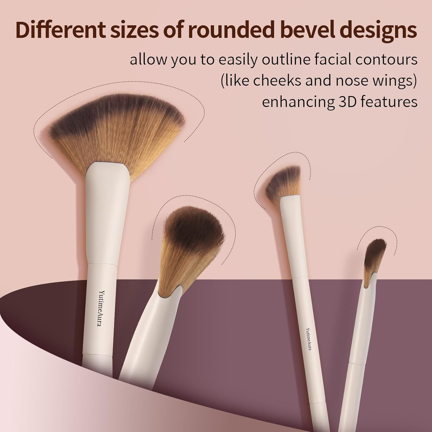 Makeup Brushes, Dual End Makeup Brush Set 7 Pcs, Foundation Contour Powder Concealer Eye Shadows Blush Make Up Brushes, Travel Gift Set, Cruelty-Free - Image 5