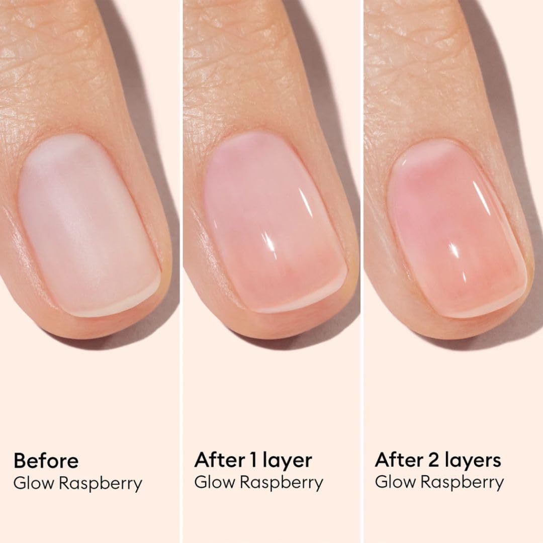 Manucurist Active Glow Raspberry Nail Polish & Care - Ultra-Glowy 2 in 1 Nail Concealer & Care - Plant-Based Ingredients: Sweet Almond Oil, Raspberry for Nourished Nail Rosy Mirror-Like Shine - Image 6