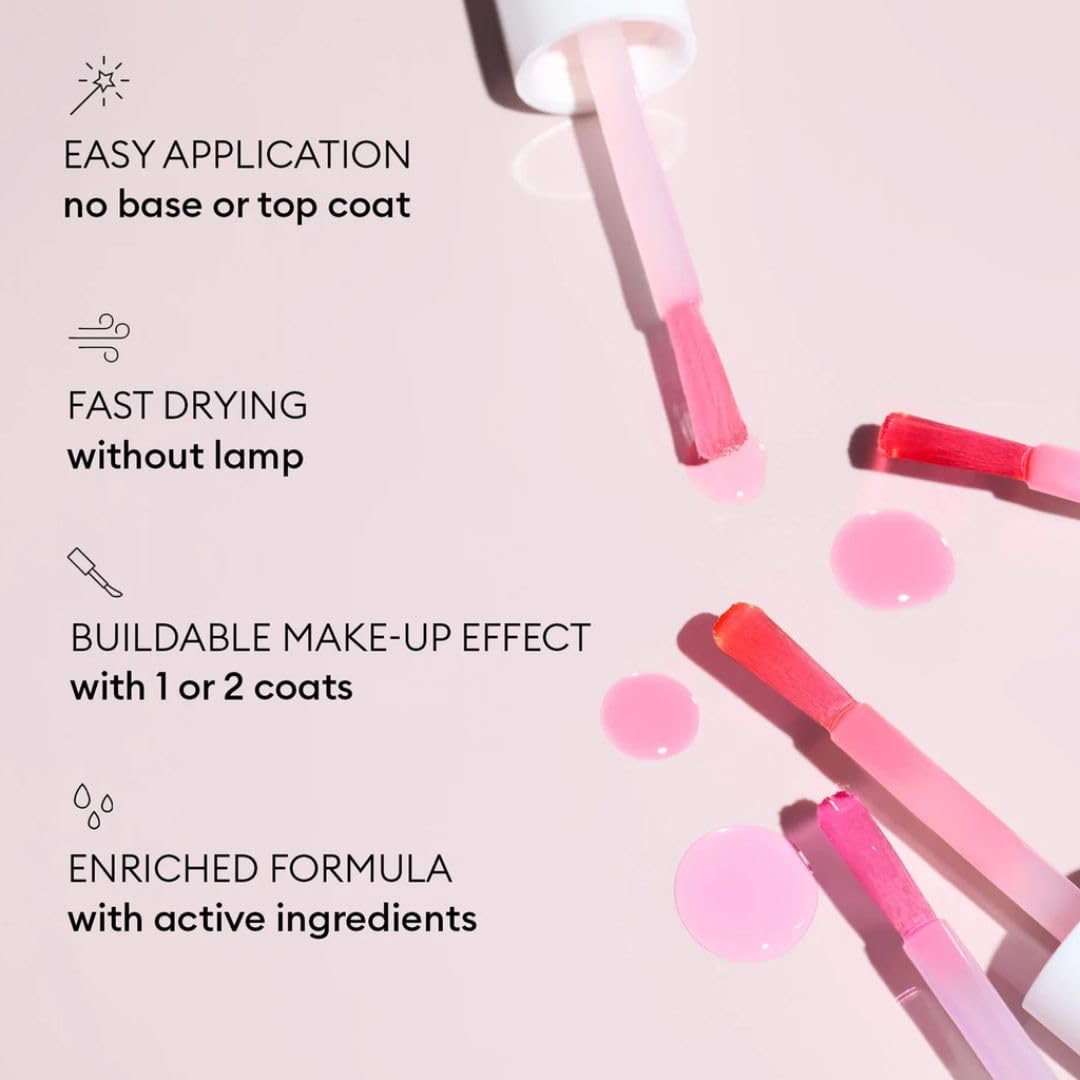 Manucurist Active Glow Raspberry Nail Polish & Care - Ultra-Glowy 2 in 1 Nail Concealer & Care - Plant-Based Ingredients: Sweet Almond Oil, Raspberry for Nourished Nail Rosy Mirror-Like Shine - Image 3