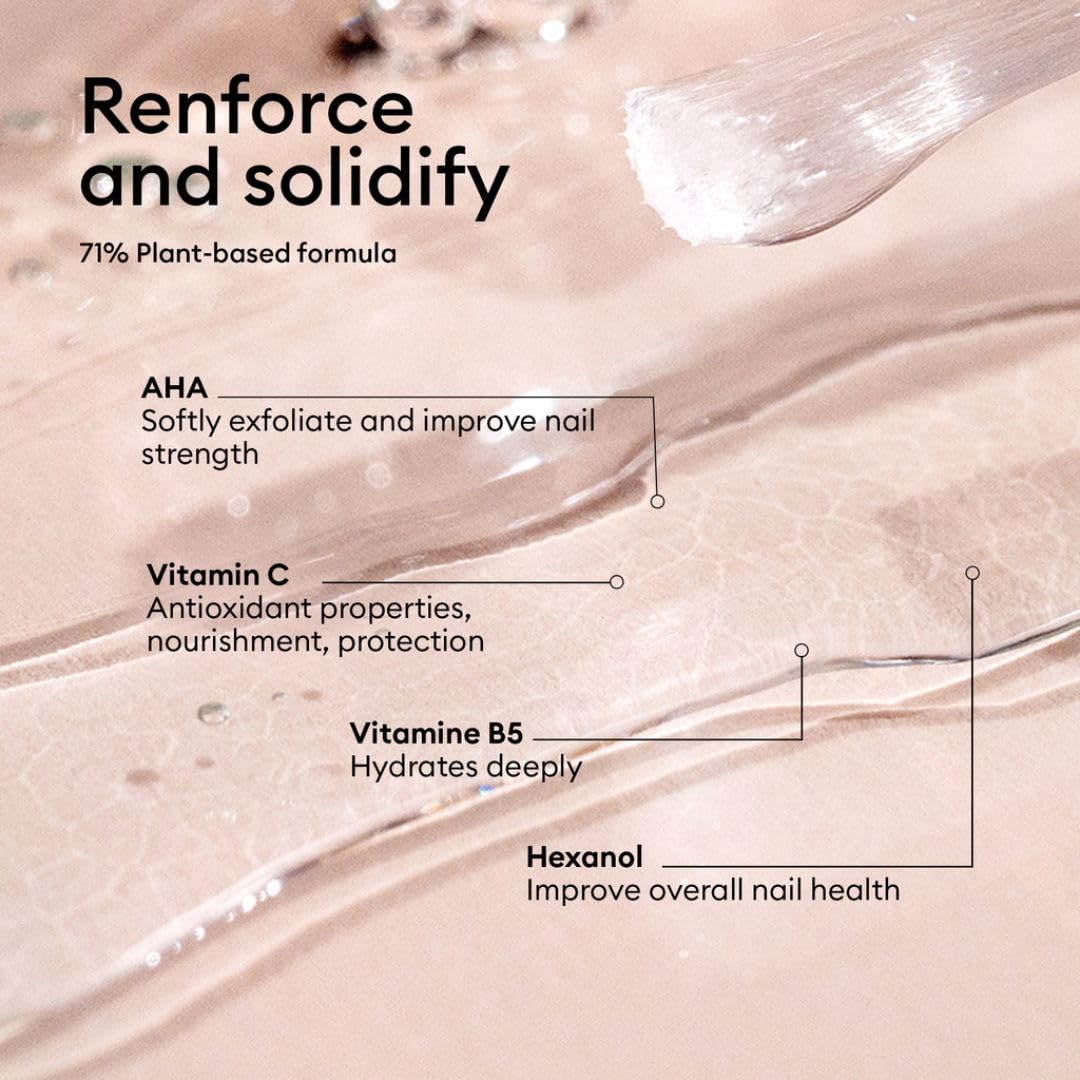MANUCURIST - S.O.S. Base Coat - Enriched with Vitamins C and B5 - Nail Fortifier - Repairs and Strengthens - Care for Very Damaged Nails - Vegan, Up to 78% Plant-Based - 0.5 fl oz - Image 4