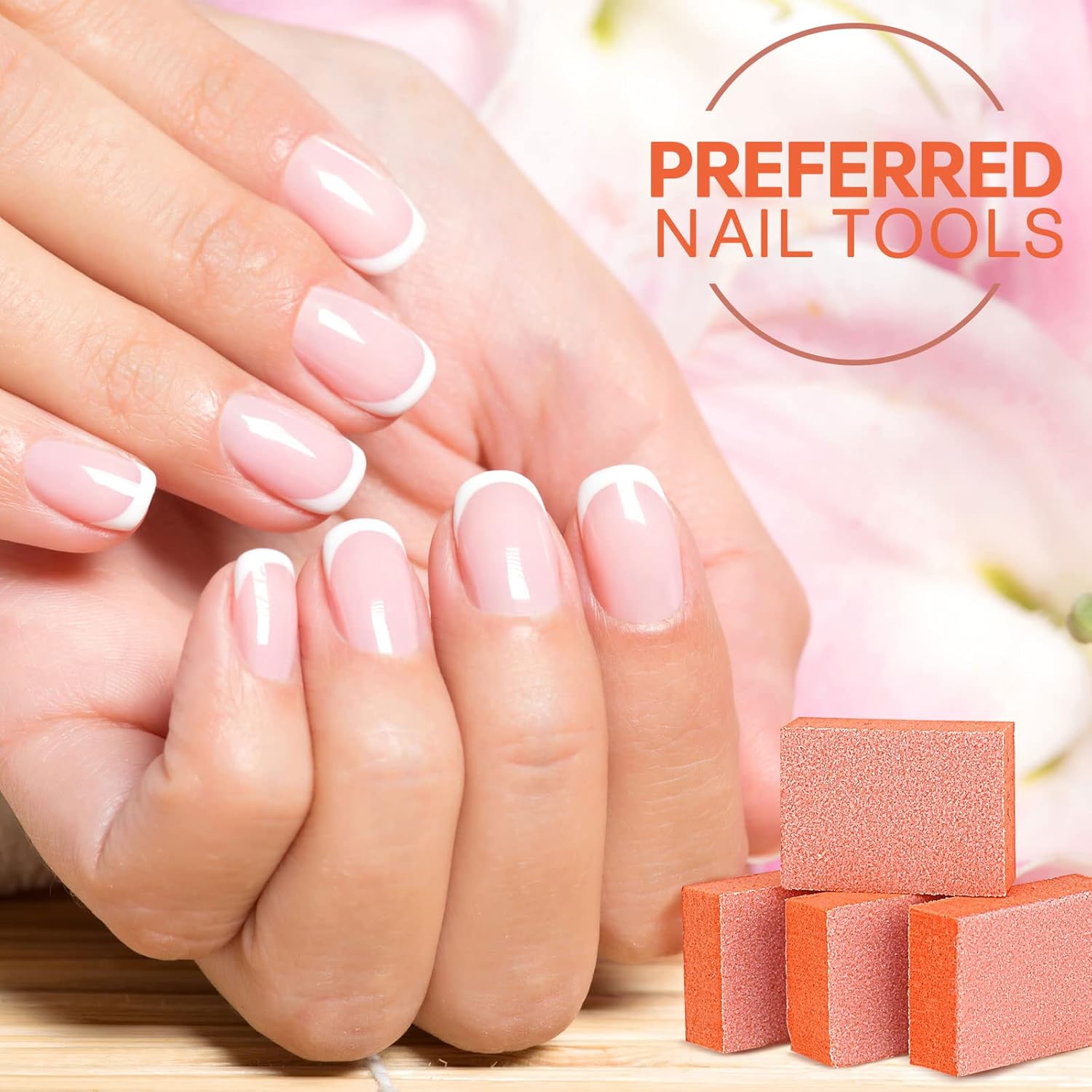 Maryton Mini Nail Buffer Blocks - 80/100 Grit Professional Salon Orange Buffers - Buff Nails Prior to Application of Gel Polish, Acrylic, 50 Count - Image 7