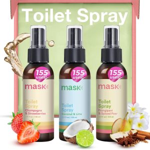 Mask - Toilet Odor Eliminator Spray, Non-aerosol Odor Neutralizer, Traps Odors Before You Go, Travel Size, 10.2 fl oz, Pack of 3