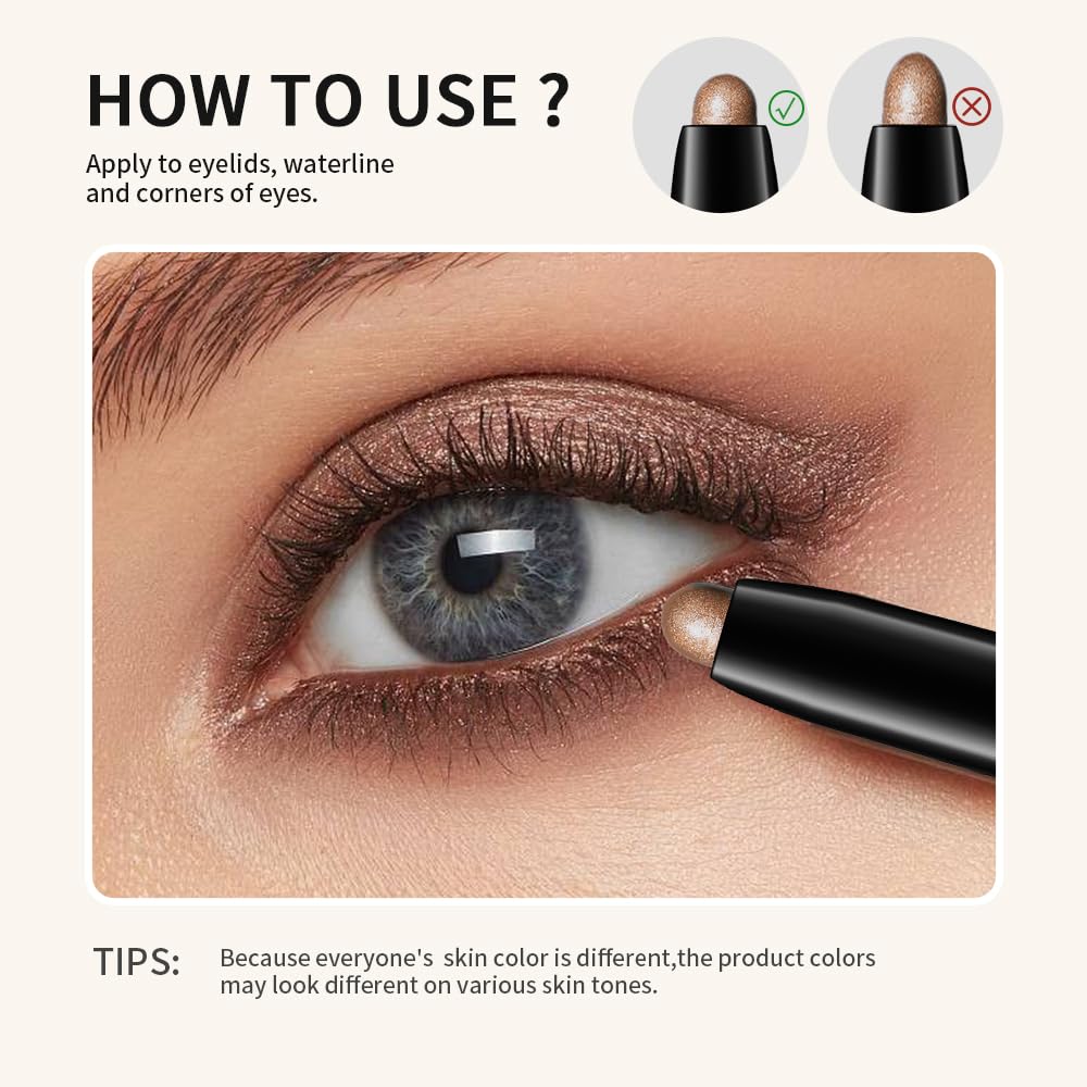 Matte Cream Eyeshadow Stick, Light Blue Eye Shadow Stick for Women【Waterproof】【Long-Lasting】【Ultra-Blendable Formula】 Rotatable Cream Eye Shadow Pencil Crayon (#10) - Image 6