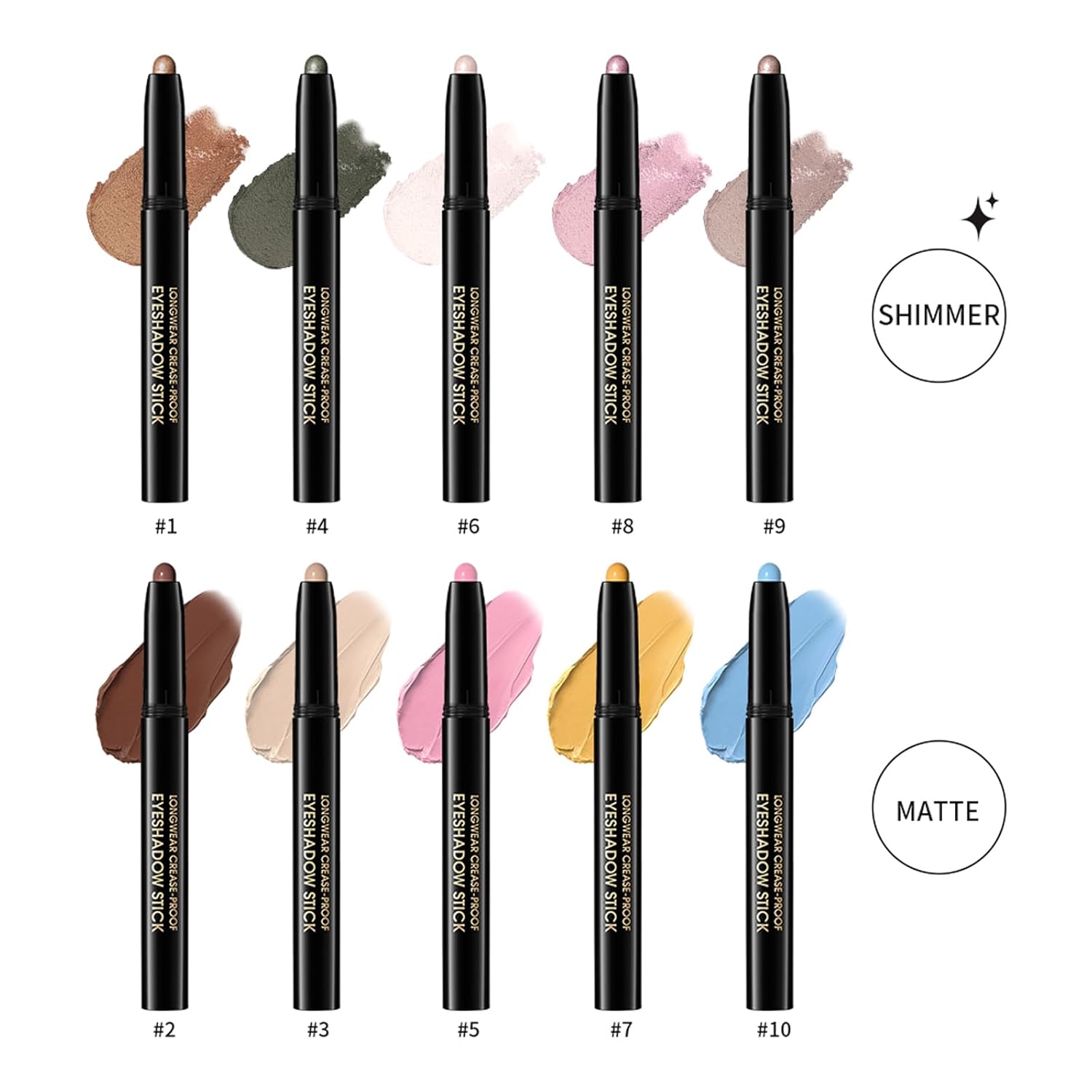 Matte Cream Eyeshadow Stick, Light Blue Eye Shadow Stick for Women【Waterproof】【Long-Lasting】【Ultra-Blendable Formula】 Rotatable Cream Eye Shadow Pencil Crayon (#10) - Image 7