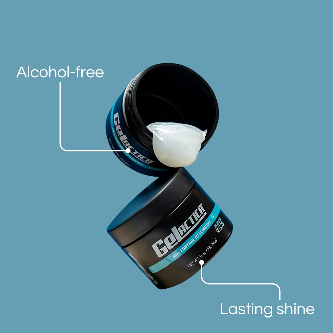 Max Control Hair Gel for Men, Alcohol-Free, Strong Hold Styling Gel, Natural Extracts for Long-Lasting Hold and Shine, Slick Back Hair Style 32 Oz - Image 4