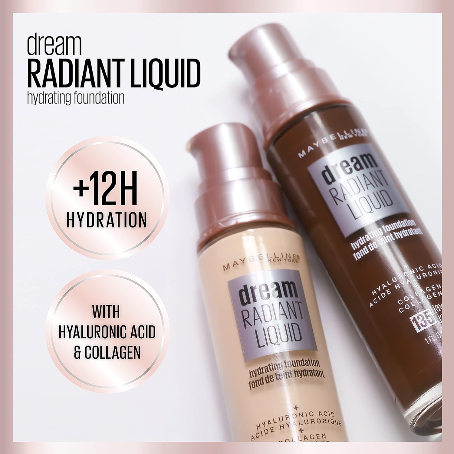 Maybelline Dream Radiant Liquid Medium Coverage Hydrating Makeup, Lightweight Liquid Foundation, Fair Ivory, 1 Count - Image 11