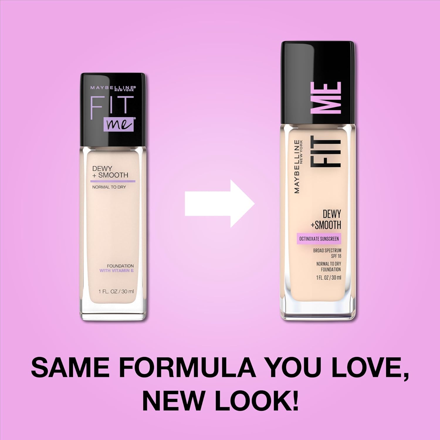 Maybelline Fit Me Dewy + Smooth Liquid Foundation Makeup, Soft Honey, 1 Count (Packaging May Vary) - Image 2